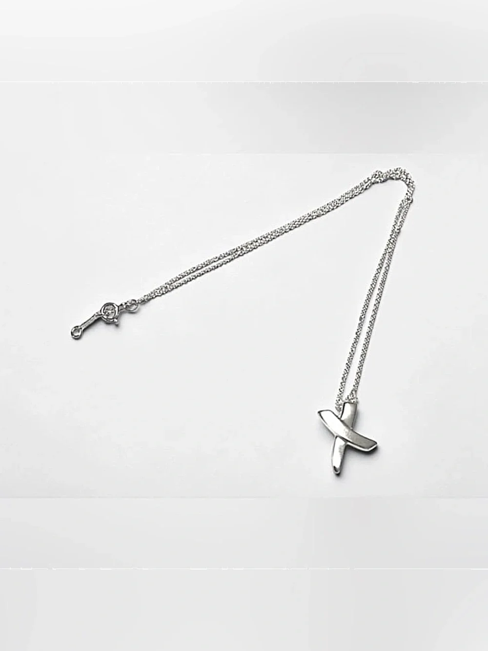 Tiffany & Co. Paloma Picasso 925 Sterling Silver Graffiti X Pendant Necklace